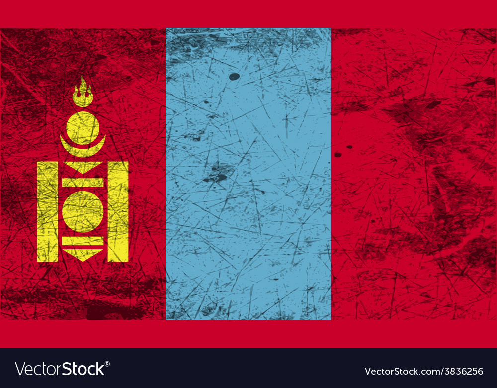 Flag of mongolia with old texture
