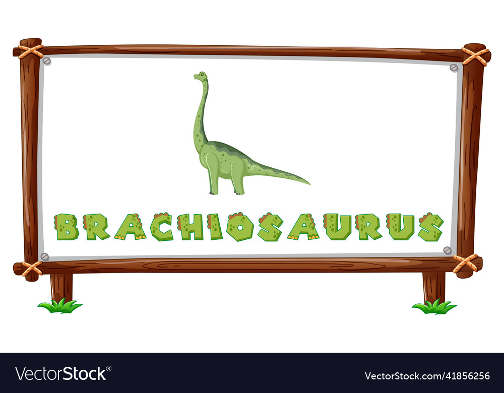 Frame template with dinosaurs and text vector image Frame template with dinosaurs and text