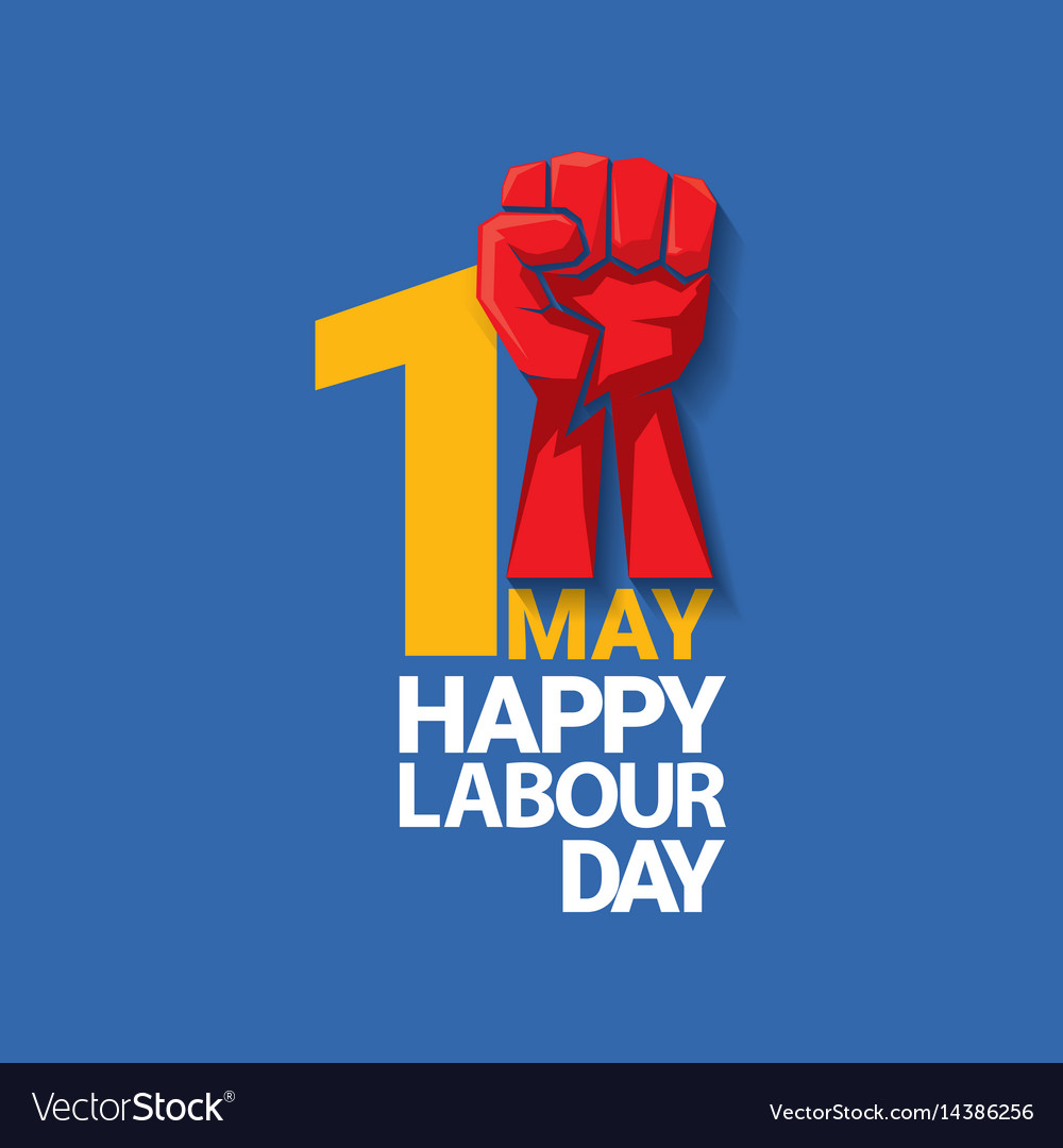 Happy labour day label Royalty Free Vector Image