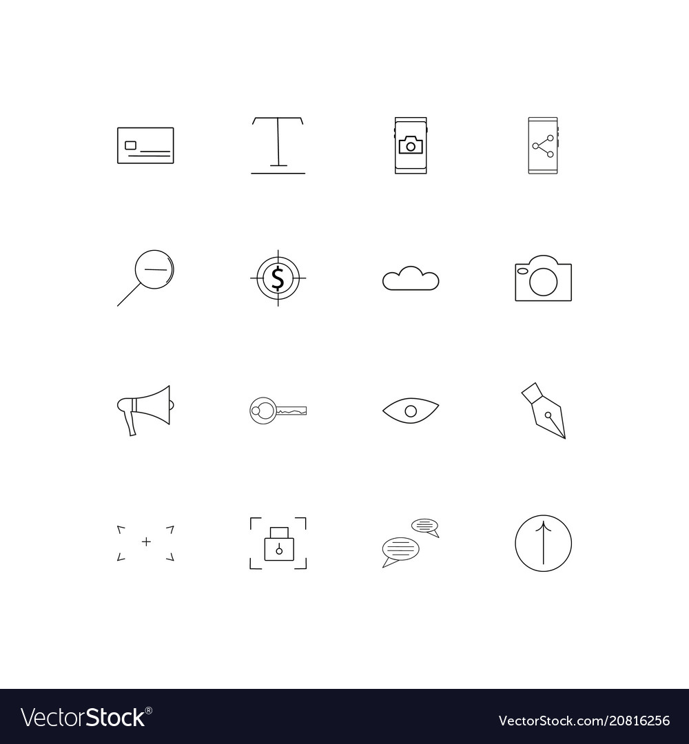 Interface linear thin icons set outlined simple