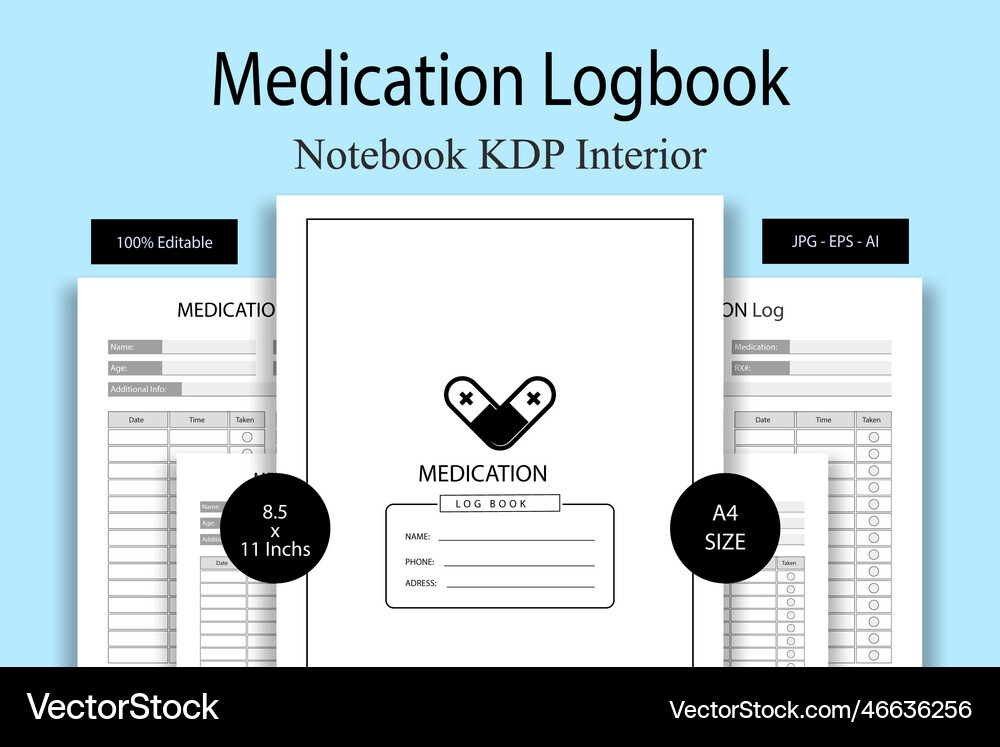 Medication logbook kdp interior low and no content