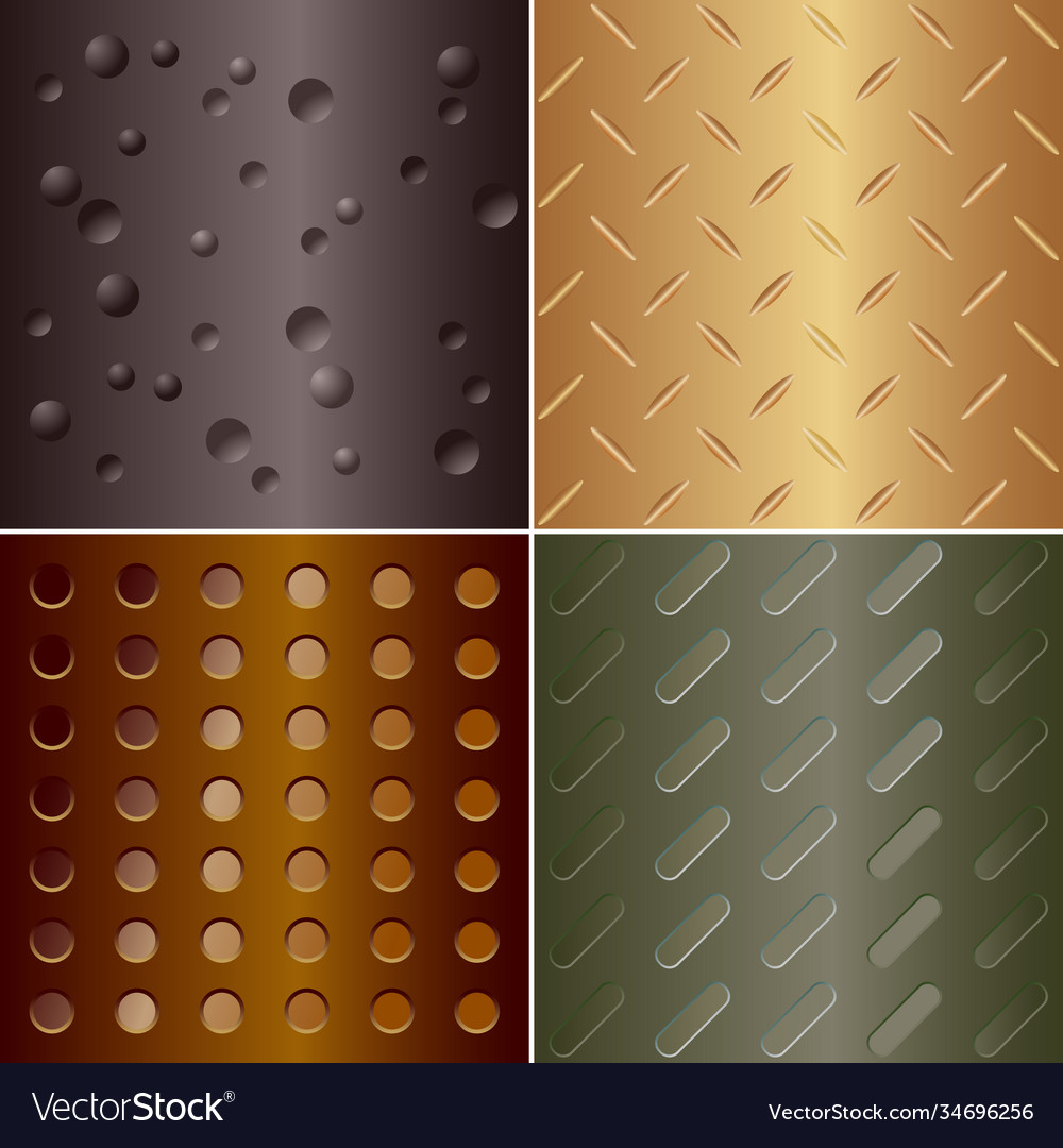 Metal pattern - set four vector image Metal pattern - set four