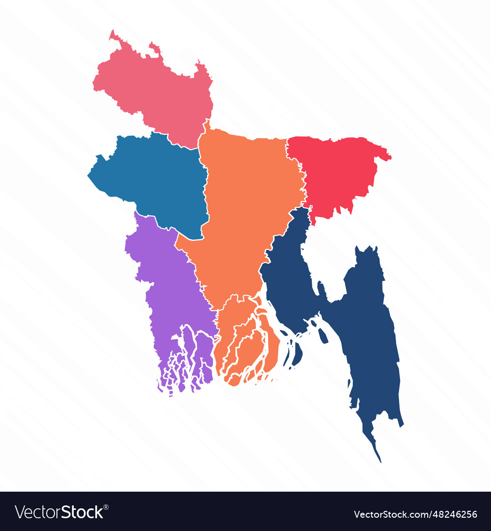 Multicolor map of bangladesh with provinces Vector Image