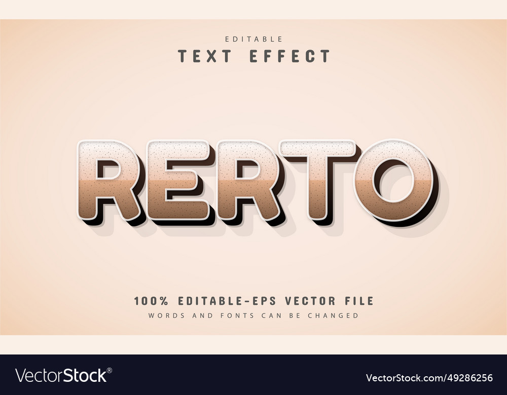 Retro text effect editable 3d