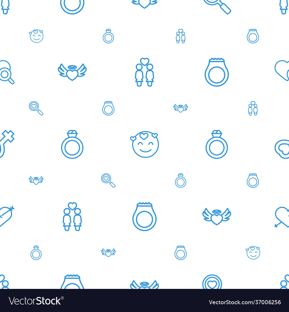 Romance icons pattern seamless white background