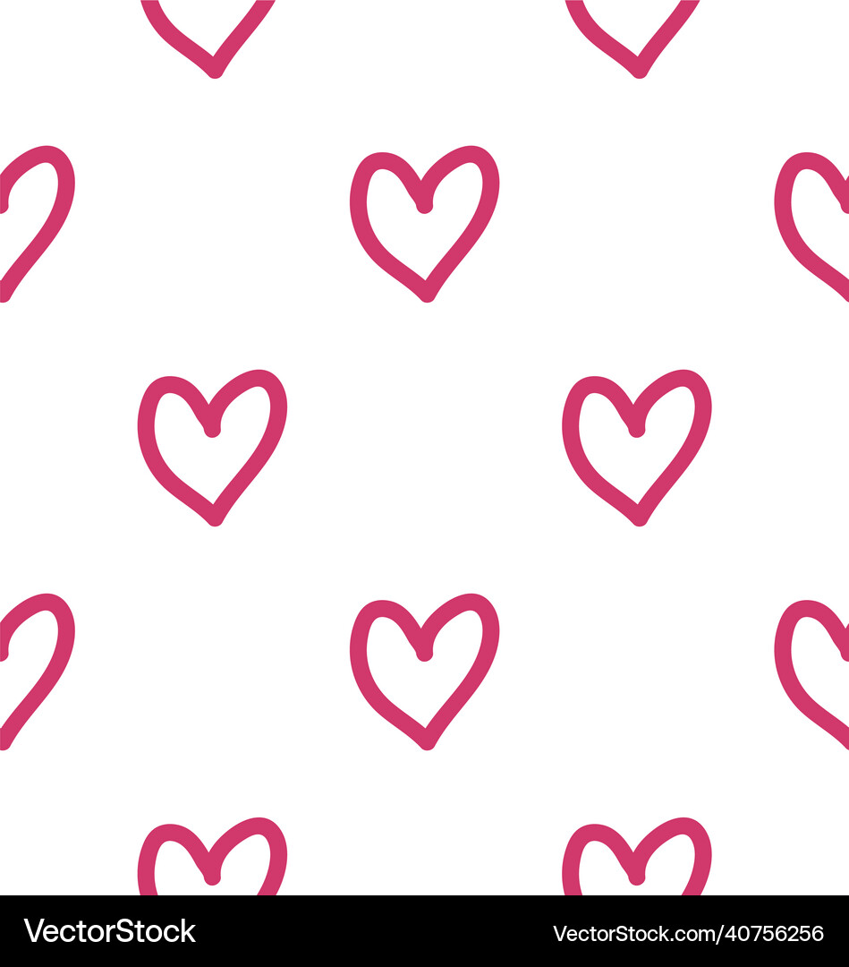 Seamless pattern with red hearts Royalty Free Vector Image
