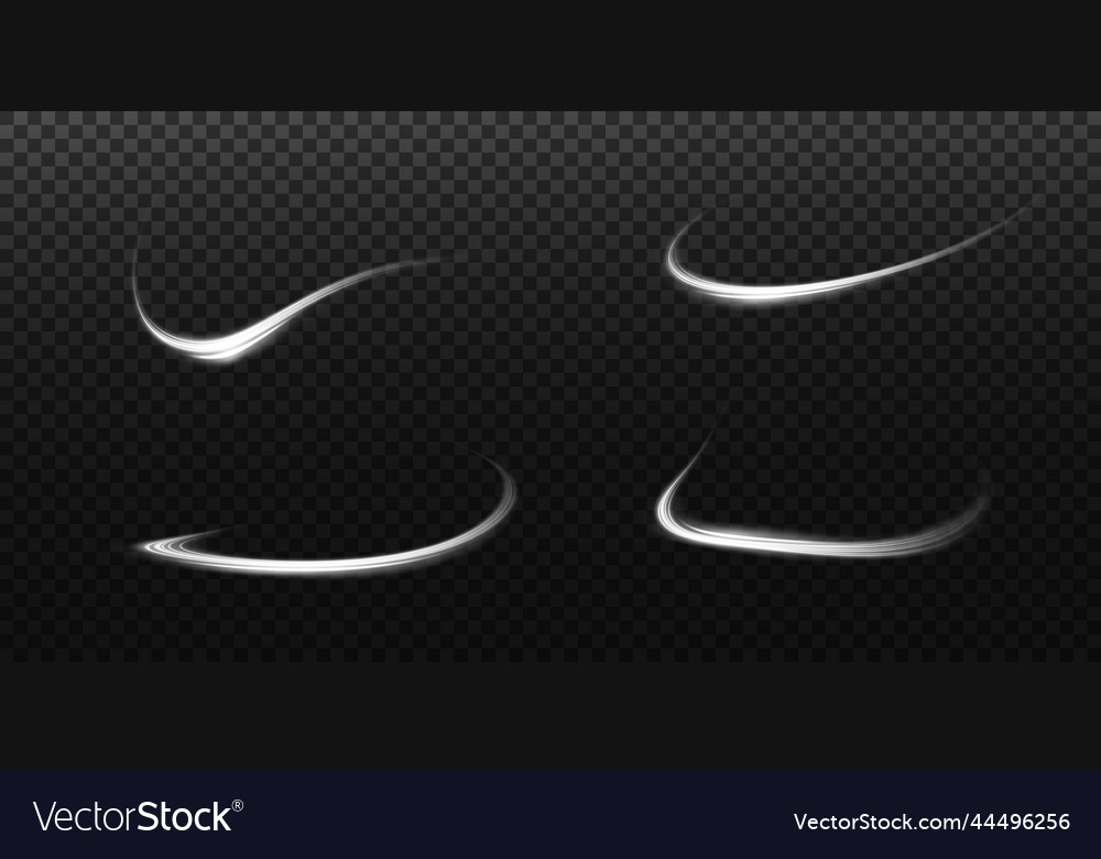 Set of abstract light lines movement and speed