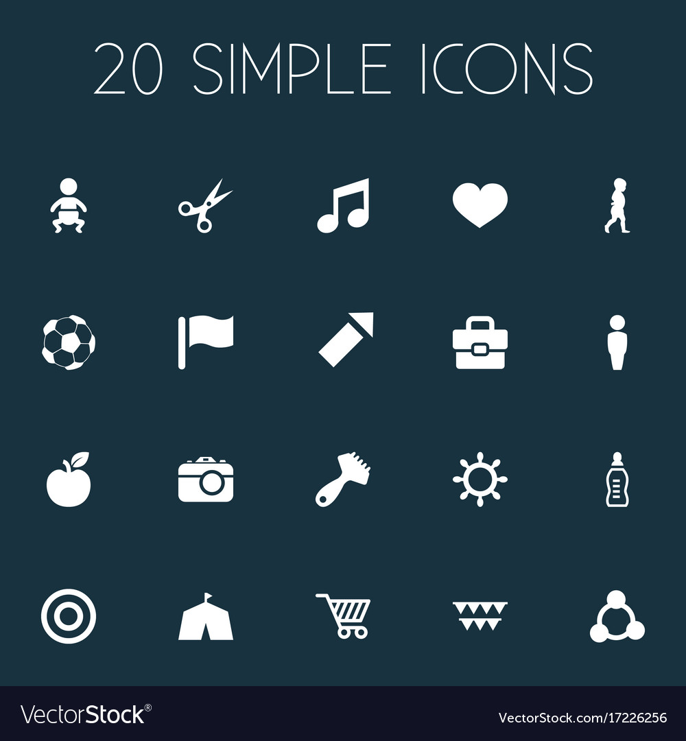 Set of simple child icons
