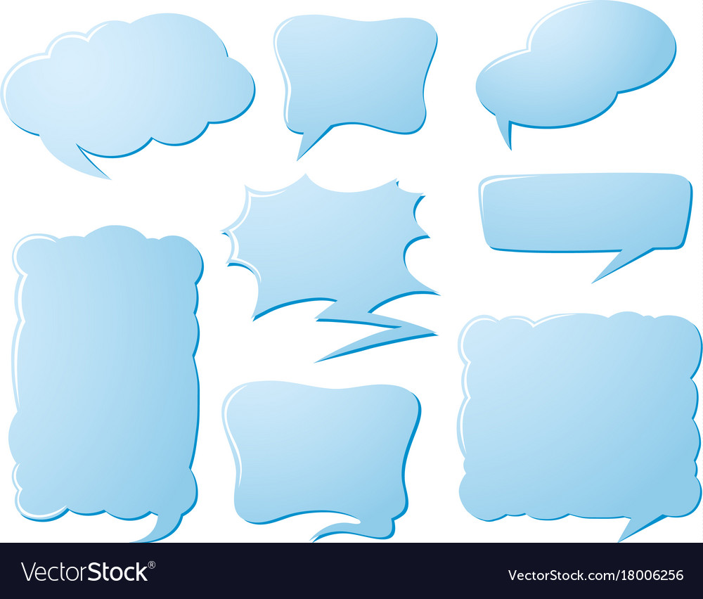 Speech bubble templates in blue color