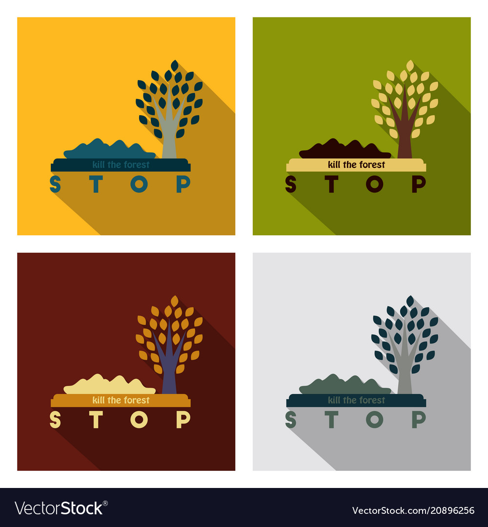 Trash under the tree and text stop kill forest