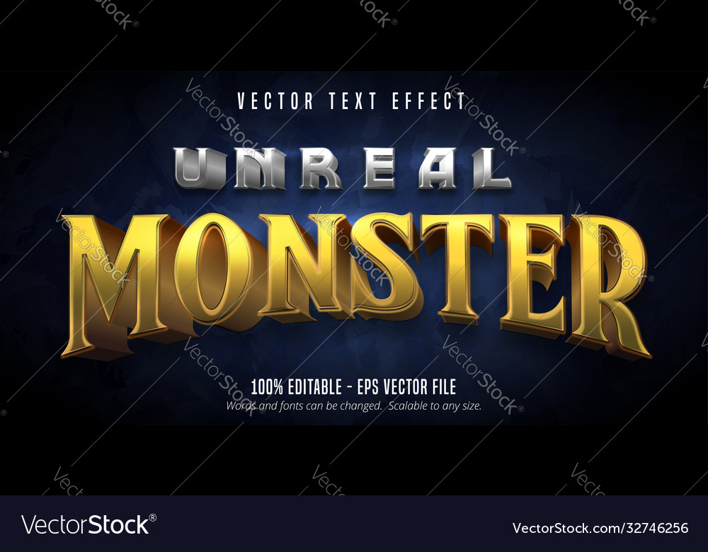 Unreal monster text game style editable