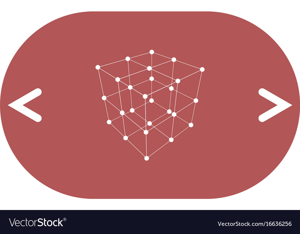 Drahtrahmen polygonal Element Würfel mit Linien