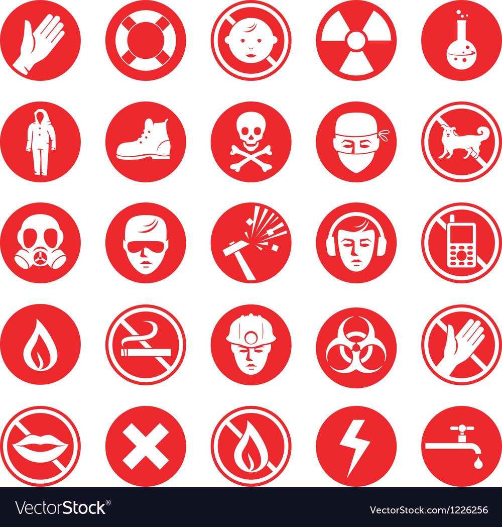 Work protection various icons Royalty Free Vector Image