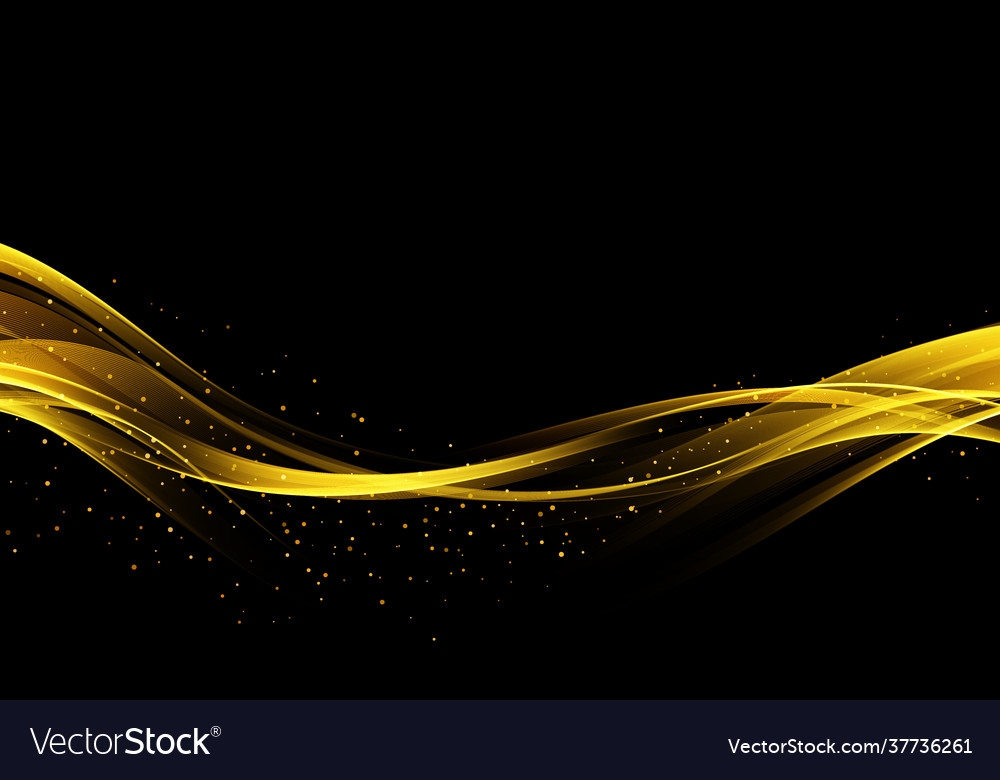 Abstract digital art background with gold line Vector Image