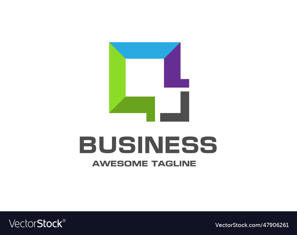 Abstract square block color logo