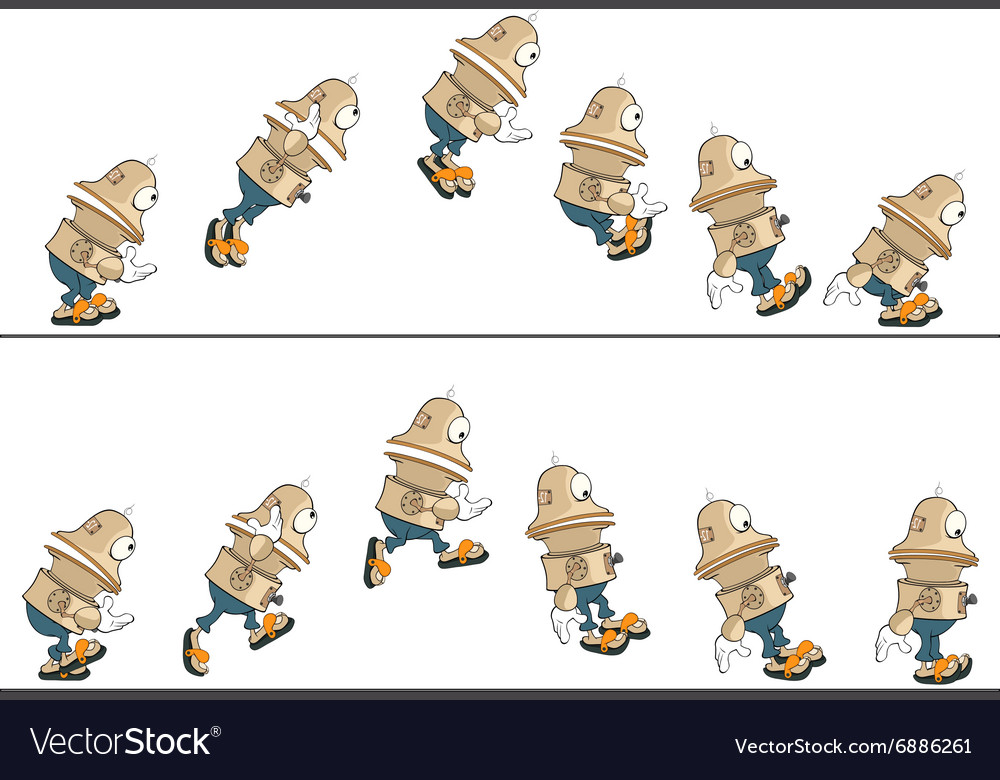 Cartoon character cute robot for computer game