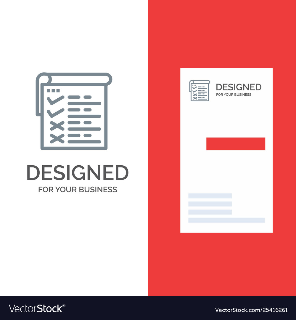 Checklist testing report qa grey logo design vector image Checklist testing report qa grey logo design