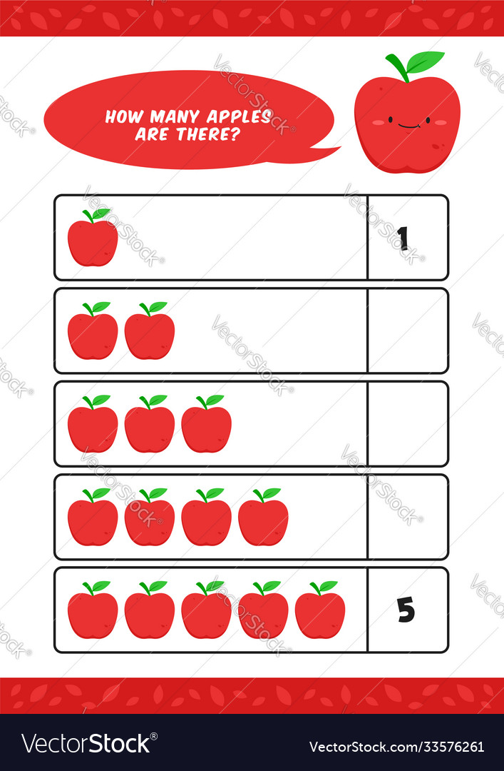 Child kids kindergarten homeschooling counting Vector Image