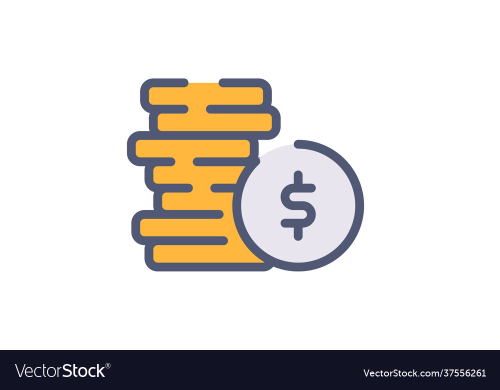 Coin dollar money single isolated icon