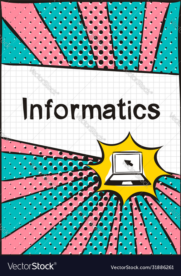 Cover for a school notebook or computer science vector image Cover for a school notebook or computer science