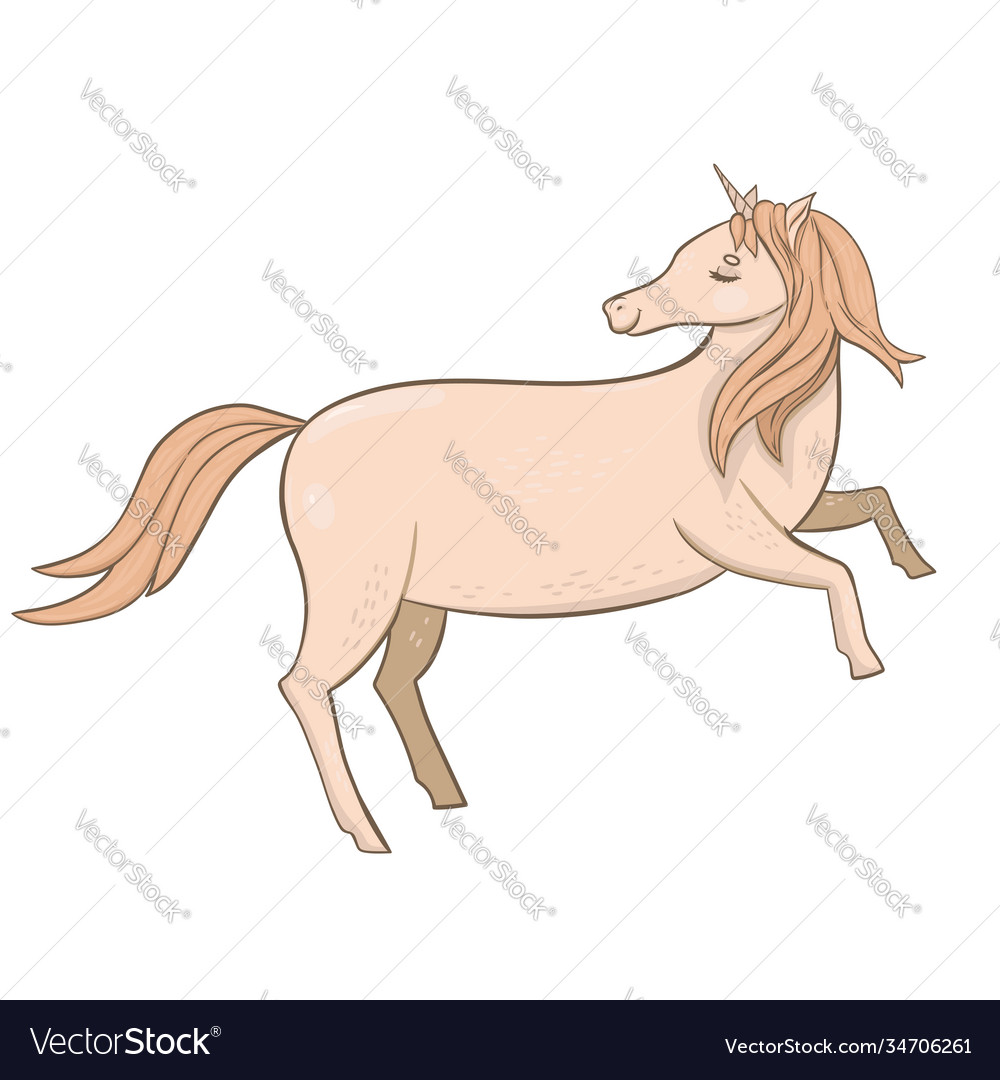 Cute unicorn isolated on white background