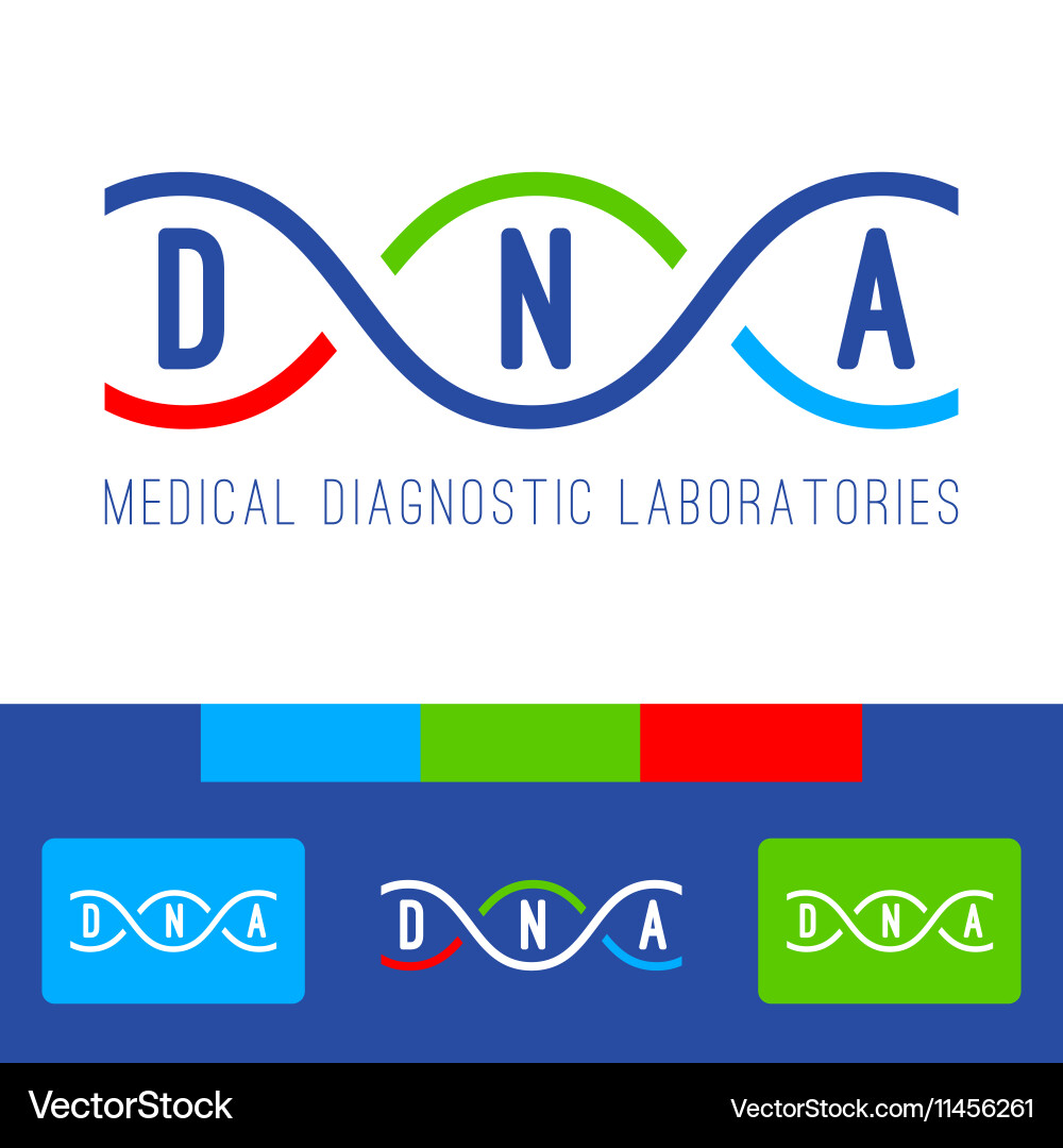 Dna Logo White Royalty Free Vector Image Vectorstock