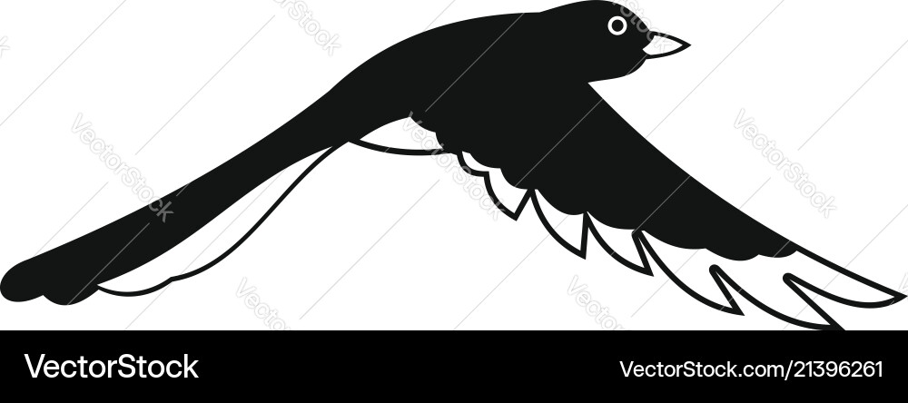 Flying magpie icon simple style Royalty Free Vector Image