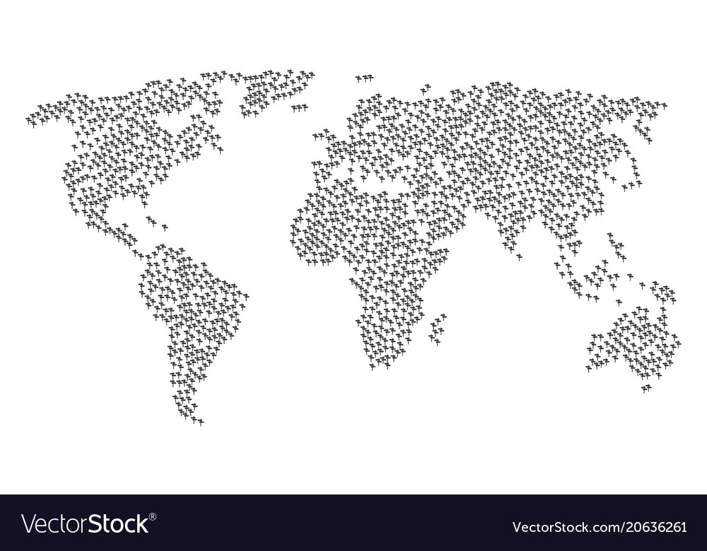 Global map mosaic of road pointer icons Vector Image Global map mosaic of road pointer icons