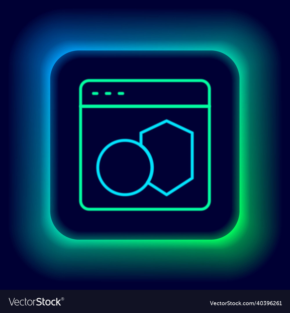 Glowing neon line software web developer vector image Glowing neon line software web developer