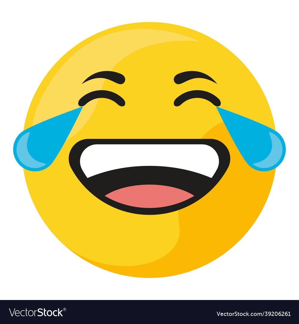 Happy emoji laughter Royalty Free Vector Image