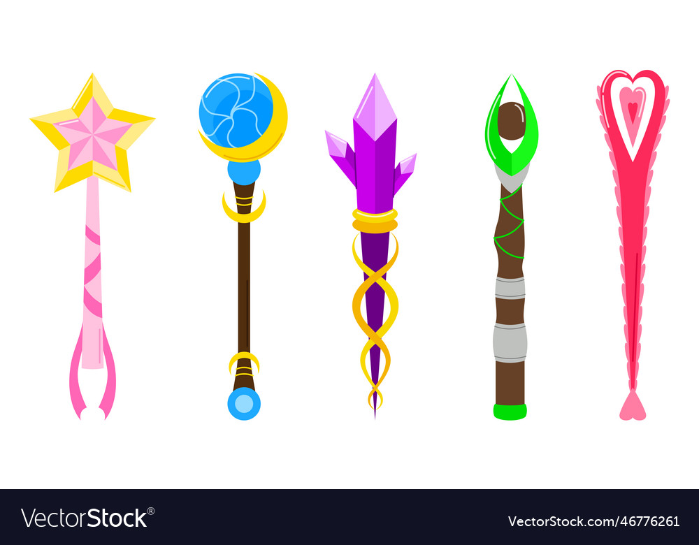 Magic wands Royalty Free Vector Image - VectorStock