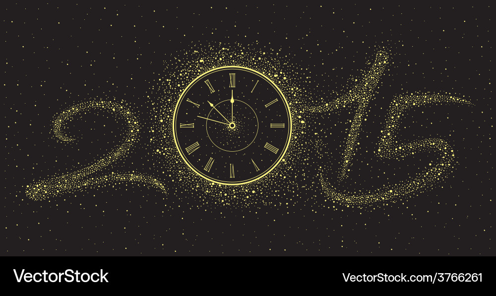 New year clock Royalty Free Vector Image - VectorStock