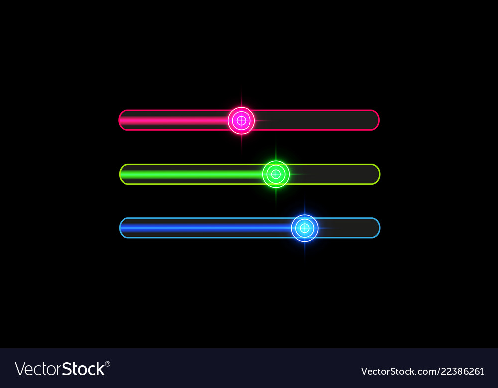 Progress loading bar with neon target isolated vector image Progress loading bar with neon target isolated