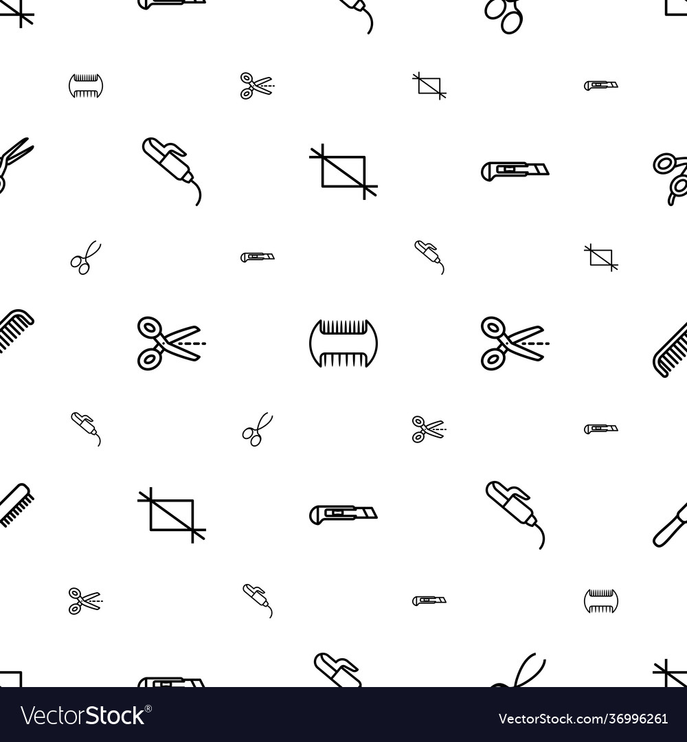 Scissors icons pattern seamless white background