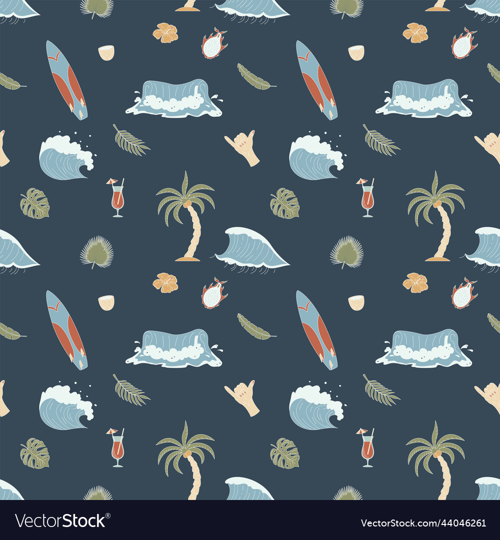 Seamless pattern with hand-drawn elements vector image Seamless pattern with hand-drawn elements