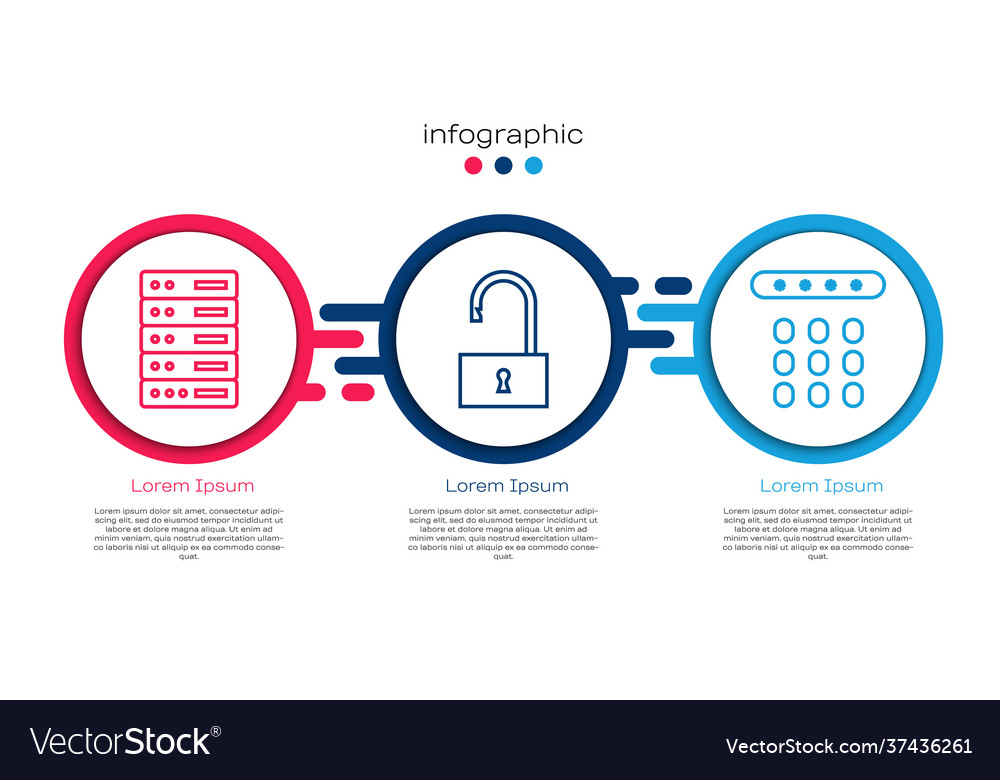 Set line server data web hosting open padlock