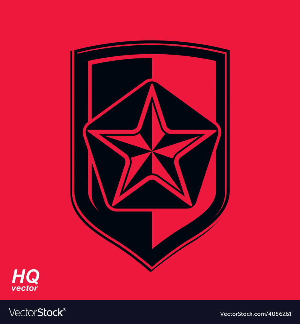 Shield with a red pentagonal soviet star