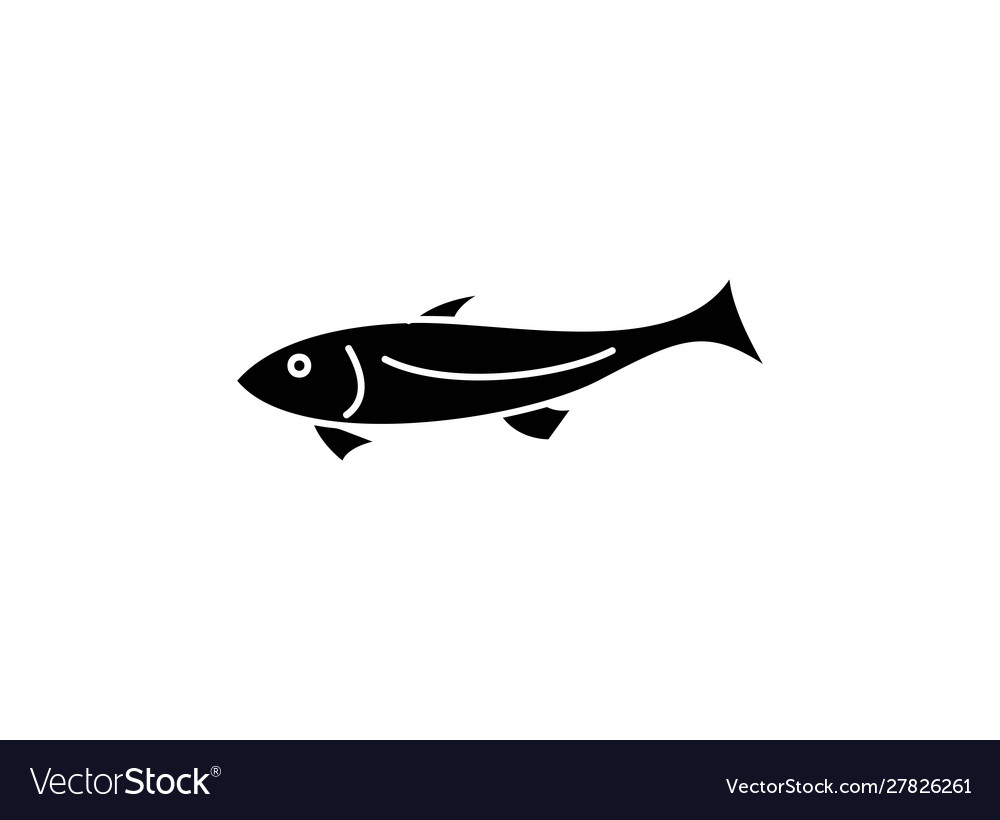 Simple icon fish in black style