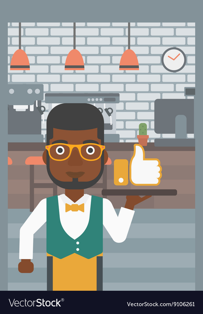 Waiter with like button