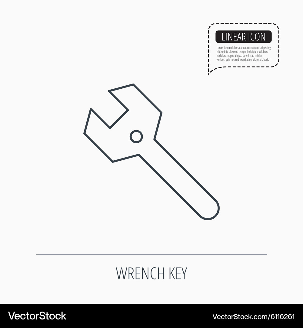 Wrench key icon repair tool sign Royalty Free Vector Image