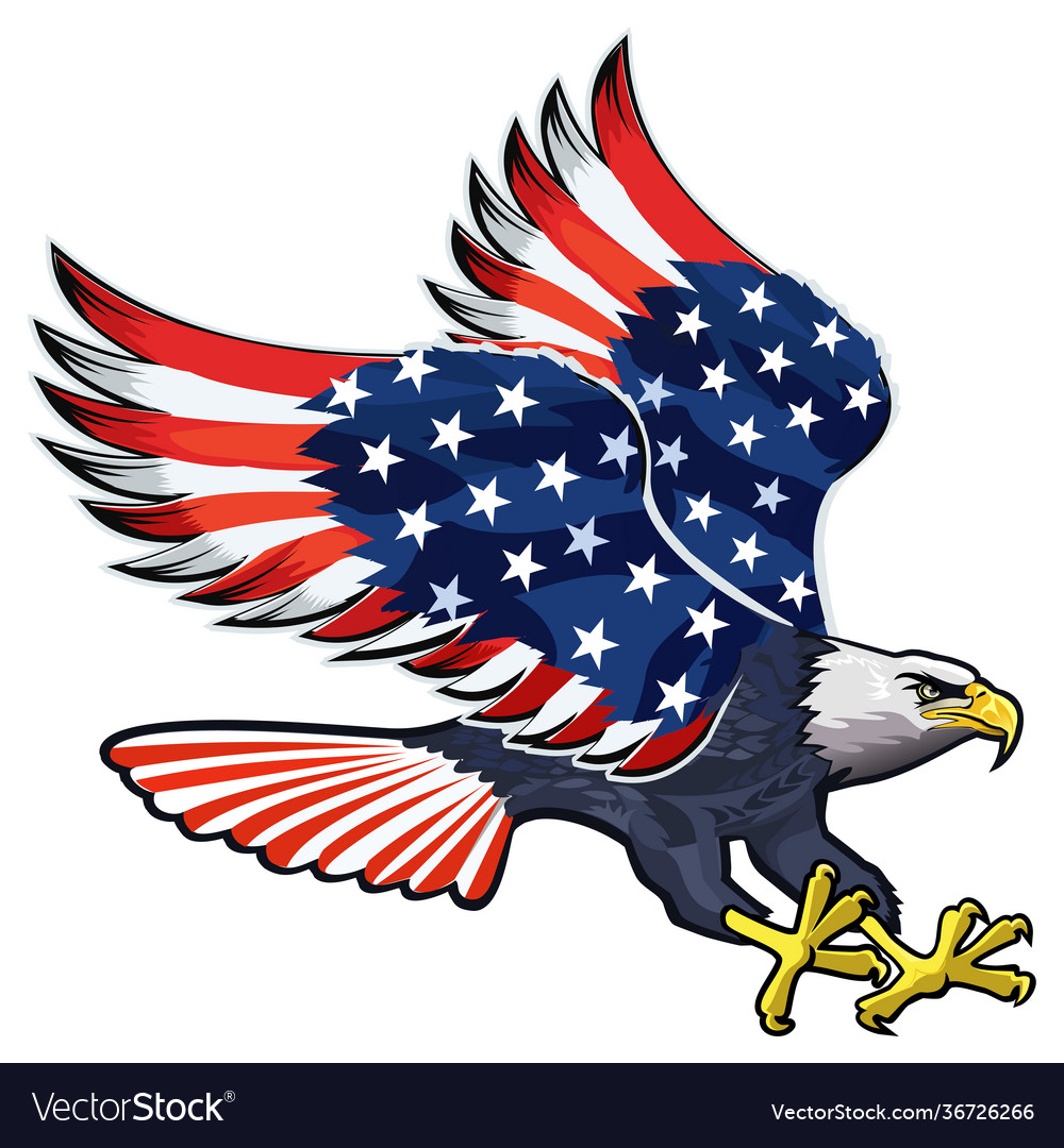 American eagle with usa flags Royalty Free Vector Image