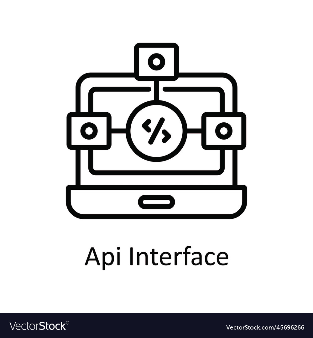 Api interface outline icon design