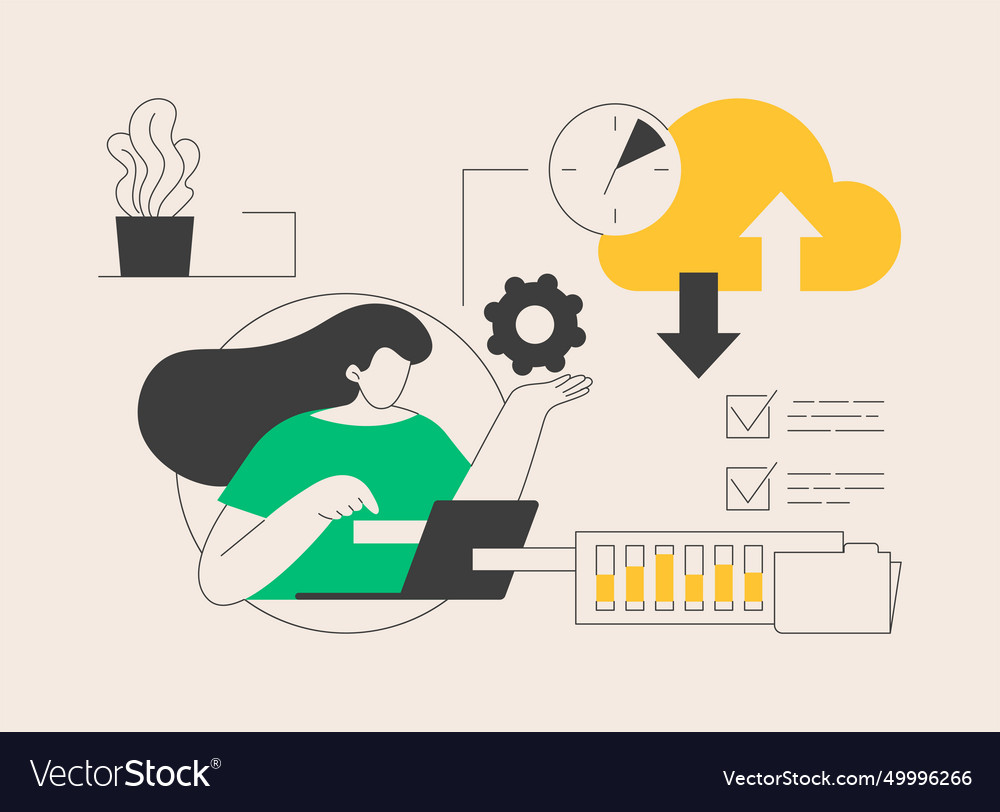 Automatic backup abstract concept vector image Automatic backup abstract concept