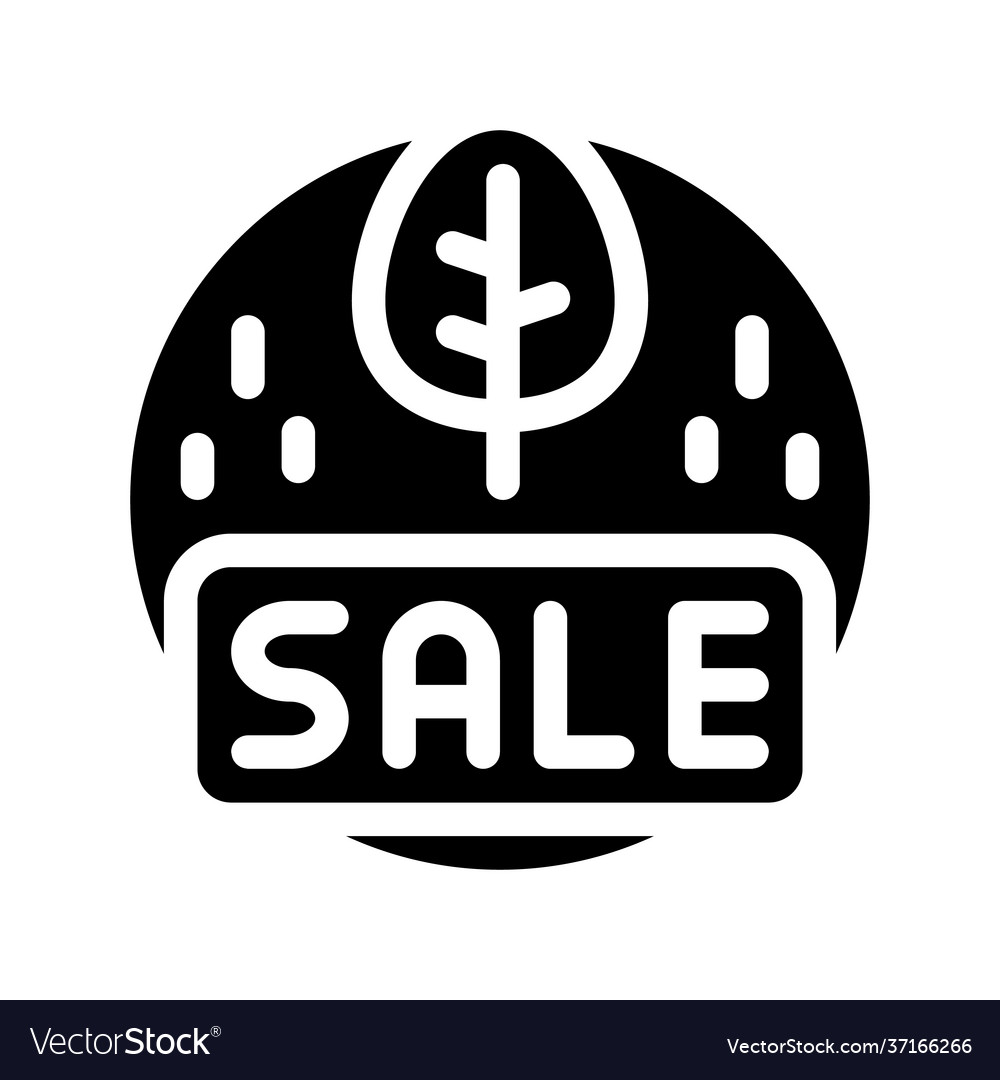 Autumn holidays sale discount icon glyph