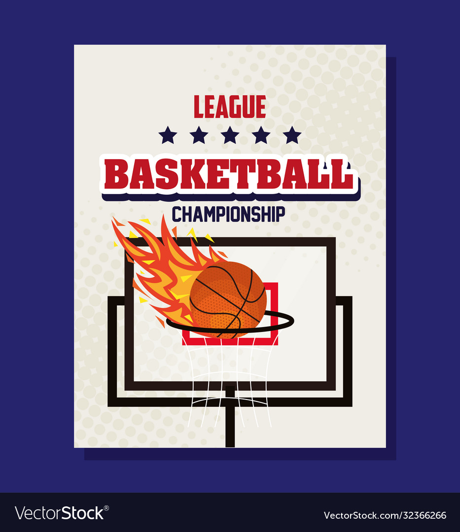 Basketball league emblem design with