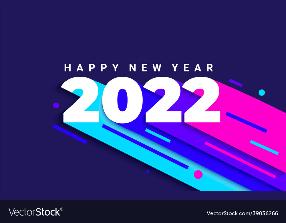 Bright dynamic banner for 2022 new year vector image Bright dynamic banner for 2022 new year