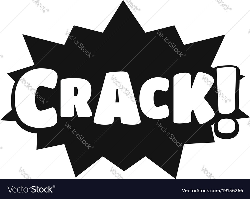 Comic boom crack icon simple black style Vector Image