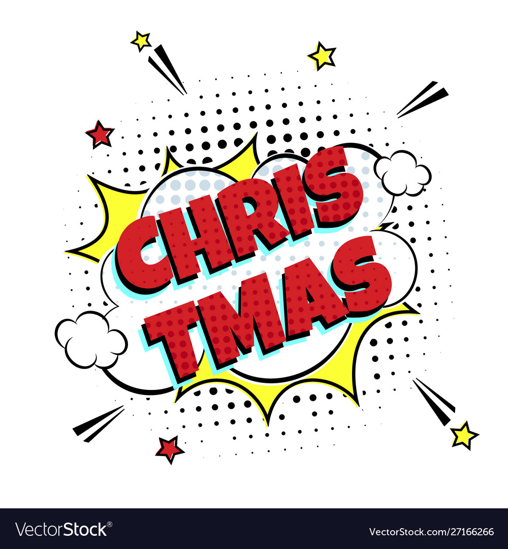 Comic lettering christmas in the speech bubbles