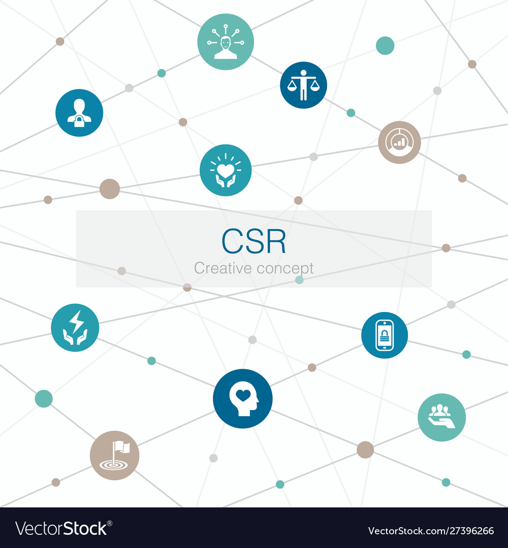 Csr trendy web template with simple icons