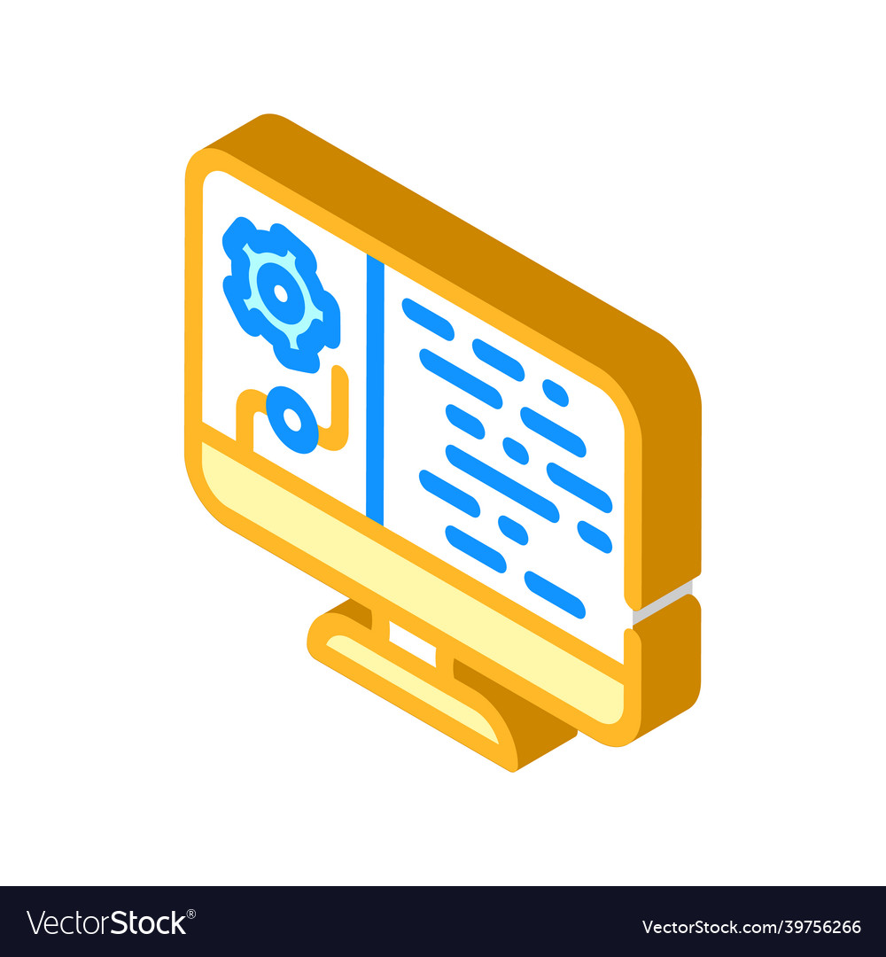 Data processing isometric icon